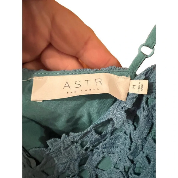 ASTR The Label Elegant Lace Midi Dress‎ in Light Blue - Picture 4 of 5